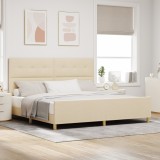 VidaXL Cadru de pat, crem, 200x200 cm, textil