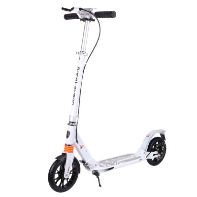 Trotineta pliabila cu 2 roti, cadru aluminiu, roti 20 cm din cauciuc, frana cu disc, 96 x 37 x 89-104 cm, Alb foto