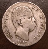 Moneda Italia - 1 Lira 1887 - Argint, Europa