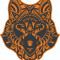 Sticker decorativ, Mandala, Lup, Negru, 70 cm, 7254ST-1