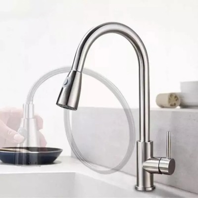 Baterie Bucatarie cu Dus Extractibil, Inox SUS304, Satinat, CF018 ModernLight Concept foto