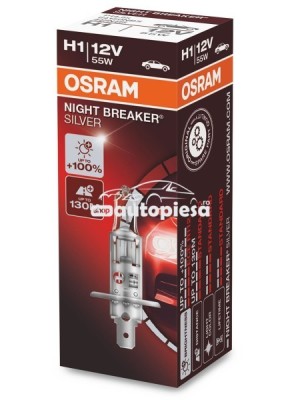 Bec Osram H1 Night Breaker Silver (+100% lumina) 12V 55W 64150NBS foto