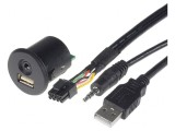 Adaptor USB/AUX Nissan Jack 3.5mm 4 Pin USB A Soclu