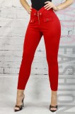 C674RR-81 Pantaloni casual cu talie inalta in V