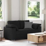 Cumpara ieftin Canapea Loveseat Neagră - 120 cm din textil