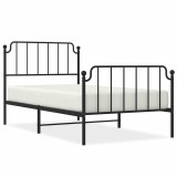Cumpara ieftin Cadru pat metalic cu tablii de cap/picioare negru, 100x200 cm