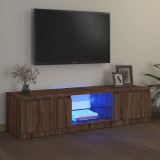 Comoda TV cu lumini LED, stejar maro, 140x40x35,5 cm GartenMobel Dekor, vidaXL