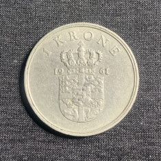 Moneda 1 coroana 1961 Danemarca