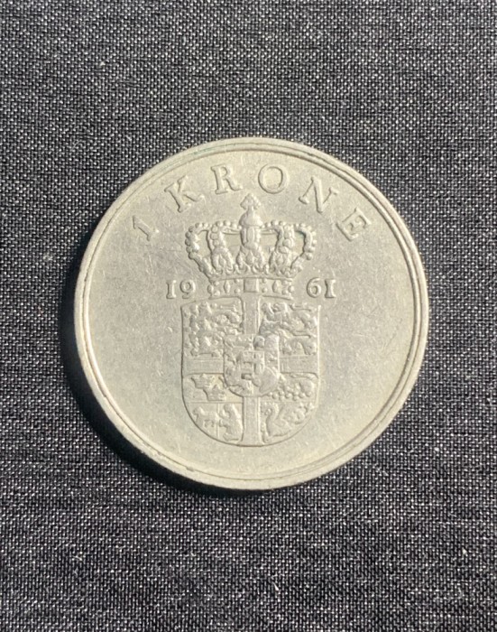 Moneda 1 coroana 1961 Danemarca