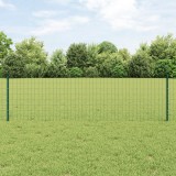 VidaXL Gard Euro cu 11 St&acirc;lpi Verzi 0,6x25 m Oțel