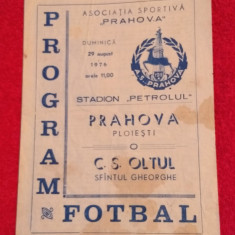 Program meci fotbal PRAHOVA PLOIESTI - OLTUL SF.GHEORGHE (29.08.1976)