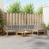 vidaXL Set de canapele de exterior 6 pcs Alb și gri deschis 3386465