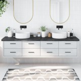vidaXL Blat de baie, maro &icirc;nchis, 220x50x(2-6) cm, lemn masiv tratat