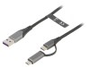 Cablu USB 2.0 0,5m USB A la Micro B și USB C, Vention