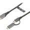 Cablu USB 2.0 0,5m USB A la Micro B și USB C