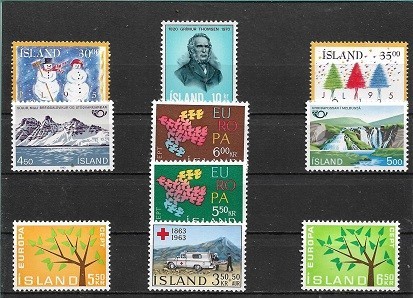 C5662 - lot timbre nestampilate Islanda