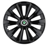 Set 4 Capace Roti, potrivite jantelor de R16, pentru Skoda, model Delta Negru