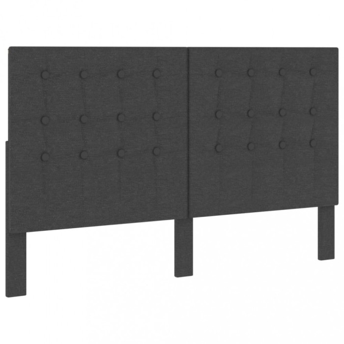 vidaXL Tăblie capitonată, gri &icirc;nchis, 160 x 200 cm, material textil