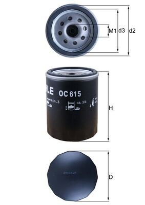 MAHLE OC 615 Filtru ulei foto