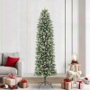 VidaXL Copac Artificial Slăb de Crăciun cu 300 LED Verde și alb 240 cm 3395321