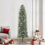 VidaXL Copac Artificial Slăb de Crăciun cu 300 LED Verde și alb 240 cm 3395321