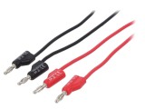 Cabluri de măsurare VELLEMAN - 1m, 6A, 30V, negru/roșu