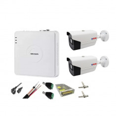 Sistem supraveghere video 2 camere Rovision 2MP Infrarosu 40m, DVR Hikvision 4 canale, accesorii SafetyGuard Surveillance