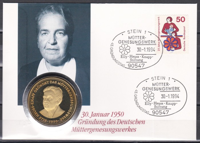 Germania 1994 - Asoc. Germ. de Recuperare a Mamelor &rdquo;30 ianuarie 1950&quot;,FDC NUMIS