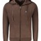Hanorac cu fermoar barbati, cu mini logo brodat, Regular fit, maro, Norway