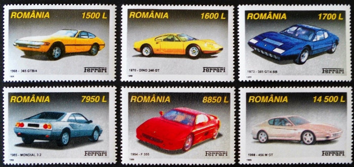 B0302 - Romania 1999 - Automobile 6v neuzat,perfecta stare