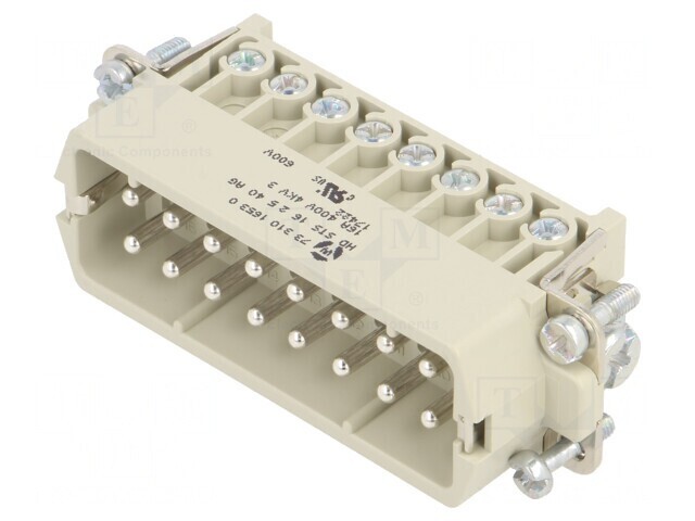 Conector HDC Tată 2x16 Argintat