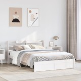 Cumpara ieftin Cadru de pat cu tăblie fără saltea, alb, 120x200 cm