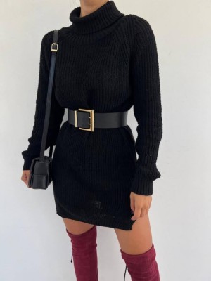 Pulover cu Guler Debora Negru foto