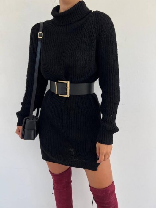 Pulover cu Guler Debora Negru