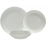 Set de masa din portelan Victoria Bianco, 18 piese, alb elegant Tognana