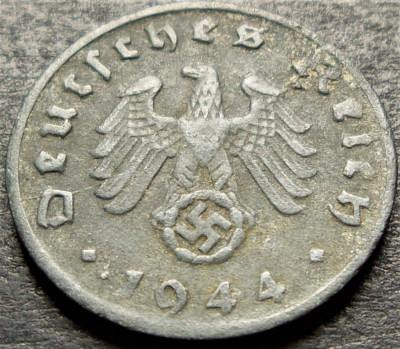 Moneda istorica 1 REICHSPFENNIG - GERMANIA NAZISTA, anul 1944 D *cod 1981 foto