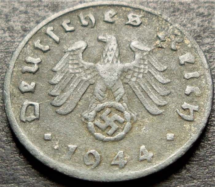 Moneda istorica 1 REICHSPFENNIG - GERMANIA NAZISTA, anul 1944 D *cod 1981