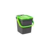 Cos stivuibil cu capac si maner, 20 litri, Ecoplus, verde