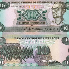 NICARAGUA 10 cordobas 1985 UNC!!!