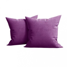 Set 2 huse pernute decorative din catifea cu fermoar, 45x45 cm, Madison, densitate 700 g/ml, Violet