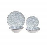 Set servire din portelan 19 piese Flowers Light Blue