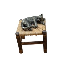 MINIATURĂ VINTAGE DECORATIVĂ CU PISIC DIN ARGINT 800