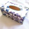 Cutie servetele cu flori albastre , cutie servetele lemn 40181