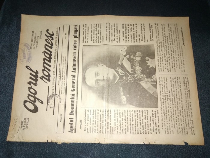 REVISTA OGORUL ROMANESC 6 OCTOMBRIE 1940