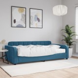 Cumpara ieftin Gossi pat de zi cu saltea, albastru, 100x200 cm, catifea