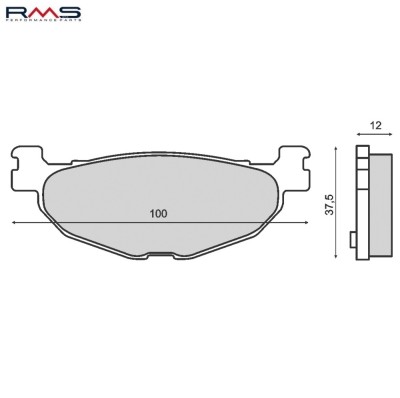 Set placute frana spate Yamaha YP 400 Majesty (04-13) - XP 500 T-Max (04-11) 4T LC 400-500cc (RMS) foto