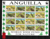 Caraibe, Anguilla, 1997 | Iguana insulară - WWF - Animale | Bloc M/S - MNH | aph, Fauna, Nestampilat