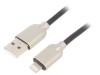 Cablu Gembird USB 2.0 Lightning 2m Negru, Mufa USB A la Lightning