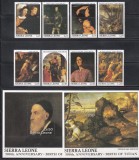 Sierra Leone 1988 - A 500-a aniversare a nașterii lui Titian, Serie + 2 Colite, SET COMPLET, RARE