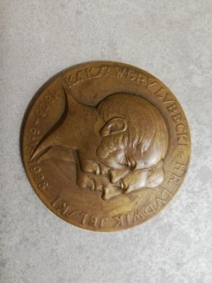 Medalie bronz Polonia Ludwik Jelski, 1828-1928, diam 50 mm, perfecta foto